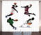 ABAKUHAUS Sport Rustikaler Gardine, Basketballspieler Sport, Schlafzimmer Kräuselband Vorhang mit Schlaufen und Haken, 280 x 175 cm, Mehrfarbig Bordeauxrot