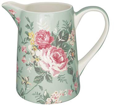 GreenGate Krug Wasserkrug Kanne Milchkanne Vase Josephine Pale Mint 1L Steingut