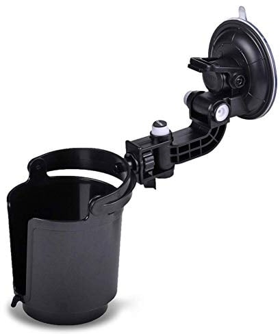 Universal Folding Vehicle Cup Holder, Adjustable Drink Cup Holder for Car Window Glass & Door, Premium Quality Sturdy, Black