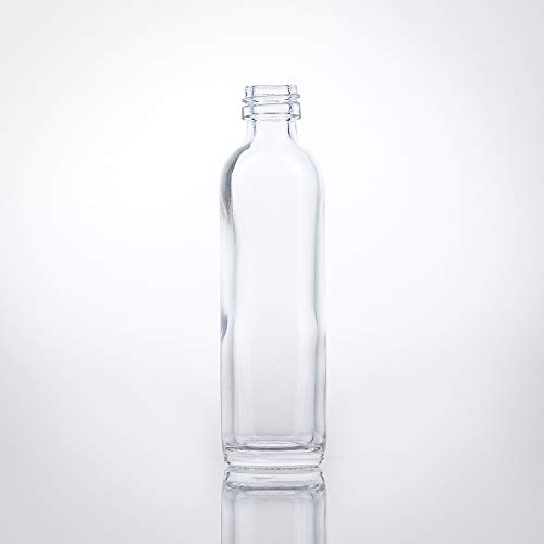24 leere Mini Glasflaschen 40 ml (0,04l) - Hochwertige Schraubverschluss Flaschen Gold PP18, Metall - Kleine Glasflaschen zum Befüllen – ideal verwendbar als kleine Schnapsflaschen (24)