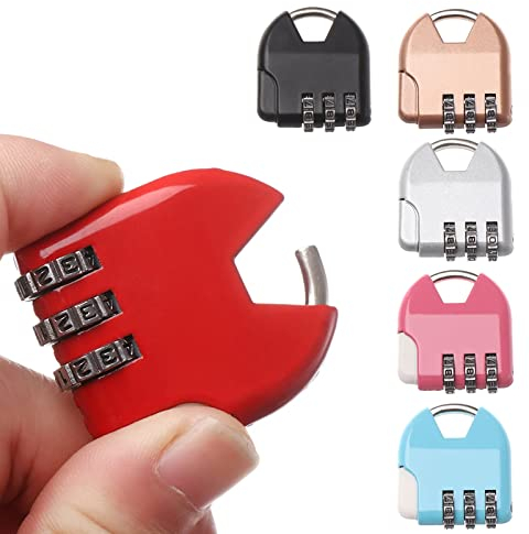 6PCS Vorhängeschloss Zahlenschloss 3 Stelliges Zahlenschloss Verstellbares Mini Schloss Buntes Kombinationsschloss Travel Vorhängeschloss für Schule Fitnessraum Außenschuppen Haspeschrank Reisekoffer