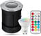 LongLife LED Bodeneinbaustrahler rund Set 1x Gartenstrahler 230V IP67 GU10 3W RGBW ink. IR Fernbedienung Außenleuchte für die Bodenmontage Bodenleuchte Befahrbar…