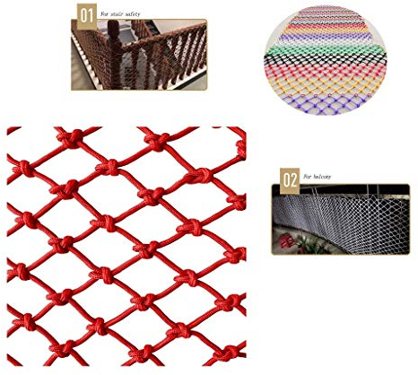 Seilnetz Deko Outdoor Klettern Schutznetz, rote Blumen Kletternetze Balkon Treppen Fenster Dach Baustelle, Geländer Ausrüstung Sicherheit Anti-Fall-Netz, Gitter 10mm * 8cm (Größe: 2 * 3m) Sicherheitsn