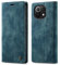 PaceBid Hülle Kompatibel mit Xiaomi Mi 11 Lite/Xiaomi 11 Lite 5G NE, Retro Luxus Leder Schutzhülle mit Kartenfächer, Magnetisches Flip Handyhülle für Xiaomi Mi 11 Lite / 11 Lite 5G NE -Blau