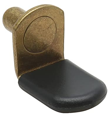 Piutouyar 50 Stück 6 mm Regalstifte aus Messing für Regalbodenträger, 0,6 cm L-förmige Regalstützstifte mit Hülse, Halterungsstil Schrankregal-Heringe für Küchenmöbel, Bücherregal