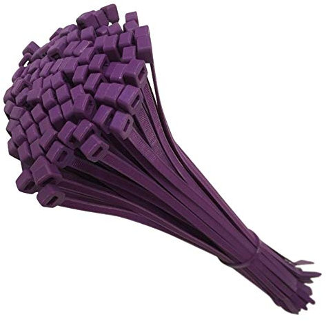 50 Tie Wraps Cable Ties Fasteners Wire Zip Strap Cord Strong Nylon Plastic Durable (Small 100mm, Purple)