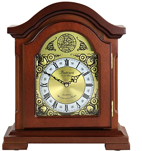 Bedford Clock Collection Redwood Kaminuhr mit Glockenspiel