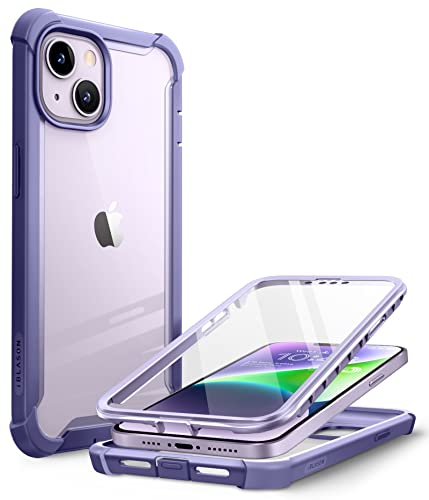 i-Blason Ares Series Clear Heavy Duty Shockproof Case with Built in Screen Protector for iPhone 13 5G 6.1 inch (2021 Release) (Mauve)