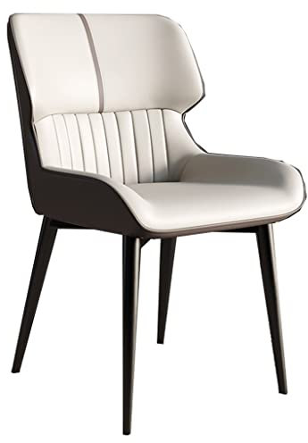 DUNAKE Polsterstuhl Esszimmer, Wohnzimmerstuhl Leder, Moderner Esszimmerstuhl Gepolstert, Küchenstuhl Für Das Büro, Akzentstühle Im Mid-Century-Stil, Für Schlafzimmer (Color : /Beige B)
