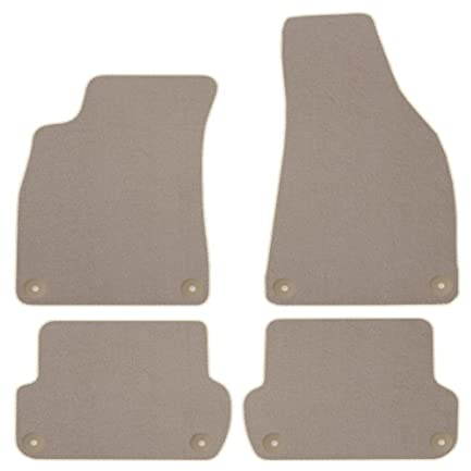 Velourmattenset für Audi A4 B6 Bj. 2000 – 2004 STD BEIGE runde Befestigungen Veloursfussmatten Automatten Passform Neu