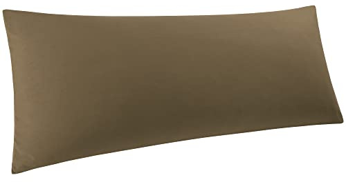 PiccoCasa Seitenschläferkissen Bezug Kissenhülle 100% Mikrofaser mit Reissverschluss 50x150 cm Kissenbezug langes Kissen Schwangerschaftskissenbezug Stillkissenbezug Braun
