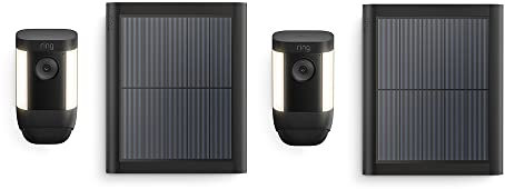 Ring Spotlight Cam Pro Solar | 2K Video with Ring Vision, 3D Motion Detection, Bird's Eye View, LED Spotlights, DIY installation | With 30-day free trial of Ring Home |2 Cameras