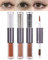 Liquid Matte Glitter Eye shadow,Shimmer Matte Liquid EyeShadow Kit – 3 Pcs High Pigmented Velvet Cream Eyeshadow Eyeliner Stick, Quick Drying Long Lasting Create Multi Dimensional Korean Eye Makeup-B