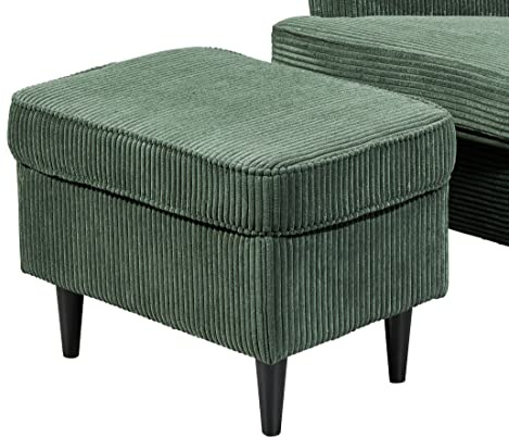 DEINE TANTE EMMA 64-083-16 Sitzhocker Oskar Fusshocker Stoff grün ca. 63 x 43 x 42 cm