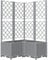 vidaXL Jardinière avec Treillis, Lit Surélevé, Bac à Fleurs, Pot de Plantes, Boîte à Fleurs Jardin Patio Terrasse, Gris Clair 80x80x136 cm PP