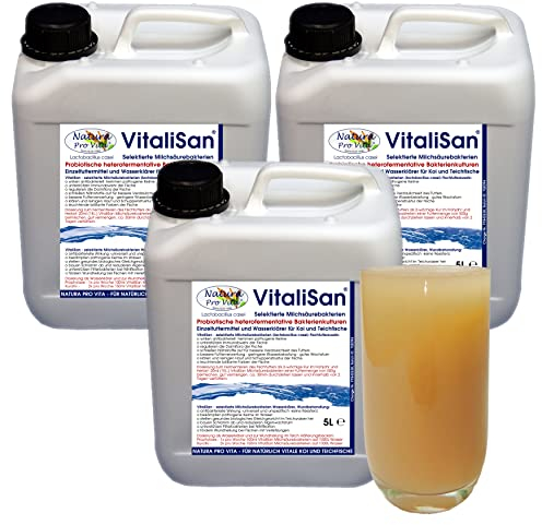 Teichklar Milchsäurebakterien Filterbakterien Koiteich probiotische Bakterien algenfrei antibakteriell Wundheilung Koi klares Teich Wasser 15L