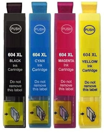4 kompatible Druckerpatronen 604 XL schwarz, Cyan, Magenta, gelb, kompatibel mit Epson Expression Home XP-2200, 2205, 3200, 3205, 4200, 4205, Workforce WF-2910, 2930, 2935, 2950
