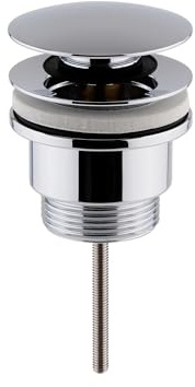 ENKI W67 Basin Waste, Chrome, Pop Up | Pop-Up Click Clack, Overflow, Slotted, Pop Up Plug, Easy Clean, Bathroom