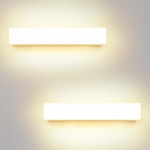 LED Wandleuchten Innen 2 Stücke Wandlampen Aussen Up Down Wandlicht IP54 Warmweiß 3000K Aluminium 10W Weiß Wandbeleuchtung