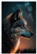 ABCWARRT Tier Leinwand Malerei Wolfs inspirierendes Zitat Wald Landschaft Bild Mond Wolf Poster Home Study Dekoration Kunstdruck (50 * 70cm Kein Rahmen,12)