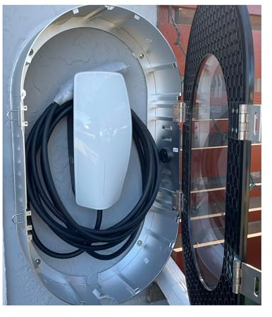 HOSMART Ladestation-Box für Tesla Gen 3 Wall Connector, Ladungskabel-Organizer-Wandladegerät-Halterbox wasserdicht und staubdicht für Tesla-Zubehör (Box-Ohne Backplane)