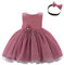 Lito Angels Vestito Damigella Abito da Festa Cerimonia Natale Elegante con Fascia per Bambina Taglia 5-6 Anni, Rosa (Etichetta in Tessuto 120)