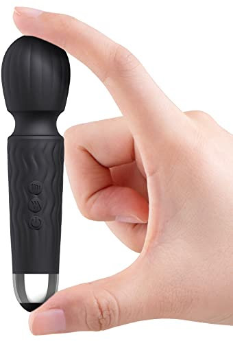 MANFLY Mini Handheld Electric Massager, Rechargeable Powerful Quiet Waterproof Travel Neck Massager (Black)