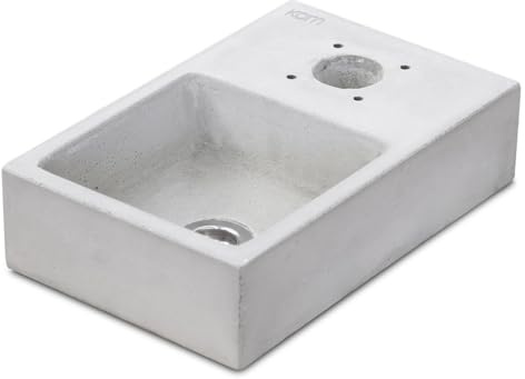 Base Vaschetta per Fontanda da Giardino 25x39xH10 cm in Calcestruzzo Plinto Grigio CLS