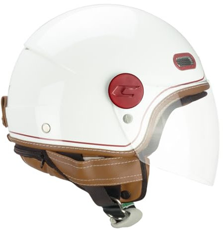 CGM Helm mit offenem Gesicht, 191 V PIX Vintage Weiß Bordeaux lang, L (57 cm)