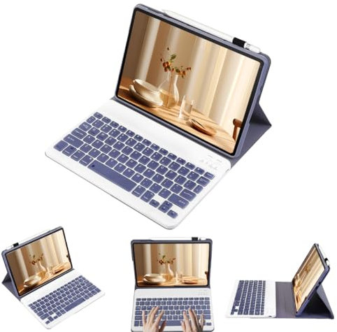 leleyo Funda con teclado para tablet Samsung Galaxy Tab A7 Lite de 8.7 pulgadas, cubierta inteligente magnética con teclado Bluetooth inalámbrico extraíble para Samsung Galaxy Tab A7 lite, color