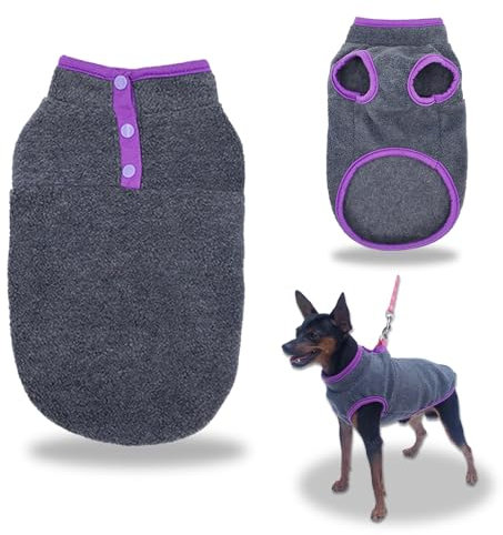 DECUIOCC Dog Sweatshirt Stretch Fleece Weste Warmer Hundepullover Pullover für Kleine Mittelgroße Große Hund, Warmer und Leichter Hundepulli, Wintermantel Hund, Outdoor Hundemantel