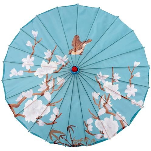 Kalastussaari Paraguas chinas para mujeres 32 '' Papel de seda para sombrillas Parasol japoneses a prueba de viento con costillas resistentes paraguas asiáticas paraguas chinas