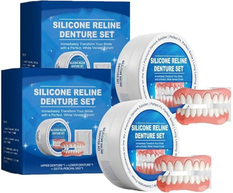 Furzero Lot de 2 kits de recourbement en silicone pour prothèses dentaires souples Bikenda - Pour homme et femme