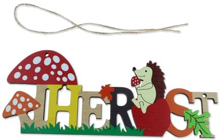 Deko Holzaufsteller Schriftzug, 1 Stück Igel Deko Herbst Deko Holz Schriftzug Herbst Tischdeko,Herbst Thanksgiving Tischdekoration Landhausstil Aufsteller
