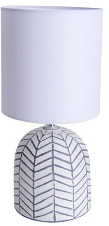 Tischleuchte Schreibtischlampe Nachttischlampe Schlafzimmerlampe Keramik Weiß