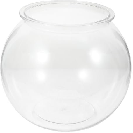 GANAZONO Kleiner Runder Fischtank Aus Kunststoff Transparent Dekorativ Für Wohnzimmer Stabil Und Bruchsicher Für Mikrolandschaften Und Pflanzenaufbewahrung