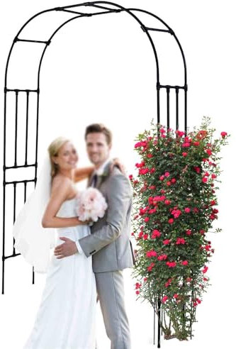 Generisch Schwarz Rosenbogen Aus Metall Stabil Klettererdbeeren Rankhilfe Outdoor Pflanzengitter Verzinkt Rosenrankenhilfe Breite 120cm-320cm(Width1.5xHigh2.40m)
