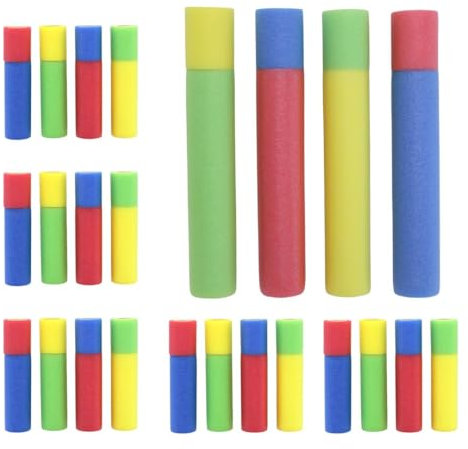 AMATOYS 24 Pistolas - Pistola De Agua De Espuma para Niños - Lanzador Divertido Y Seguro - Juguete De Verano para Playa, Piscina Y Jardín - Fácil De Usar - Colores Surtidos - 30 x 5 cm