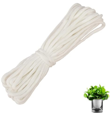 Seymal Dochtschnur, 33 Fuß Selbstbewässernde Dochtschnur, Pflanzensitter Für Den Urlaub, Automatische Tropfbewässerung, DIY Hydrokultur-Feuchtigkeitsableitungsschnur, Selbstbewässernder Pflanztopf