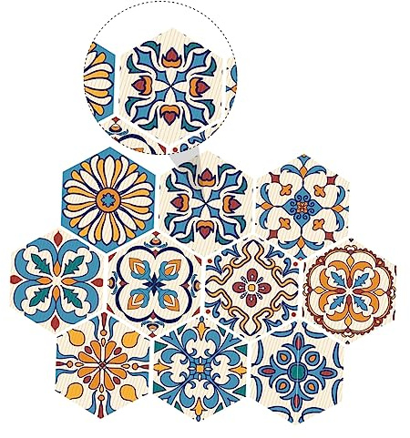 Zerodeko 10 Pezzi Adesivi Per Pavimenti Antiscivolo Esagonali Adesivi Da Parete Per Cucina e Bagno Autoadesivi Facili Da Applicare e Rimuovere Per Decorare Piastrelle e Aggiungere Sicurezza