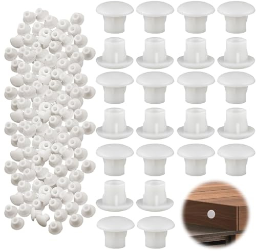600 Pièces Plastique Bouchons de Trous, Cache Trou Meuble, Bouchon Plastique Cache Trou Meuble, pour Meubles, Armoires, Placards, Bibliothèque (5 mm)