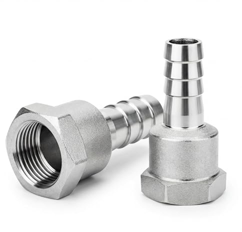 YIZOR 2 Piezas De Racores De Manguera, Racor De 6 mm A 1/4 BSP Hembra, Racor De Compresión De Acero Inoxidable 304 Para Agua, Aire Y Conexiones De Tuberías Industriales