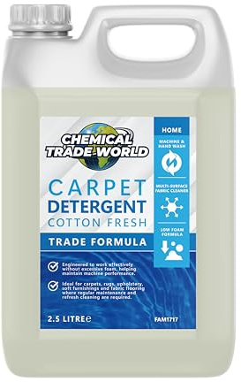 Chemical Trade World - Carpet Detergent - Cotton Fresh Carpet Shampoo for Machine & Hand Washing - Upholstery & Rug Cleaning Solution 2.5L