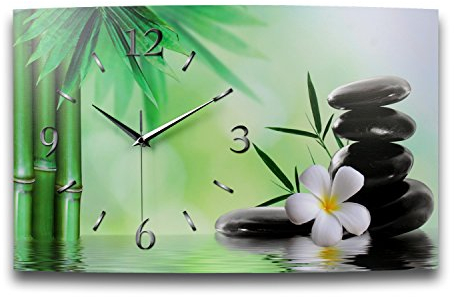 Designer-Wanduhr Relax Blüte Funkuhr in modernem Design Made in Germany leise kein Ticken (Relax, leises Funkuhrwerk)