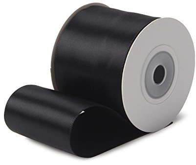 RUSPEPA Doppelseitiges Satinband – 50mm x 9m Geschenkband Dekoband - 030 Schwarz