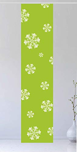 gardinen-for-life Flächenvorhang WeihnachtsKrista II Green - Gr.60 x 245 cm toller Schiebevorhang - tolles Weihnachtsmotiv mit Schneeflocken - Schiebegardine