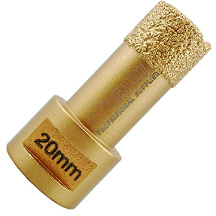 SHDIATOOL Forets Diamant 20mm Brasé Sous Vide et Trépans avec Filetage M14 pour Perçage à sec en Porcelaine Carrelage Granit Marbre