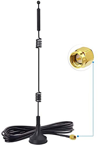 Bingfu Antena WiFi Macho SMA Antena Doble Banda 2.4GHz 5GHz 5.8GHz 9dBi Base Magnética Antena para Inalámbrica Cámara de Seguridad Vedio Cámara de Visión Trasera de Remolque de Camión Monitor Inverso