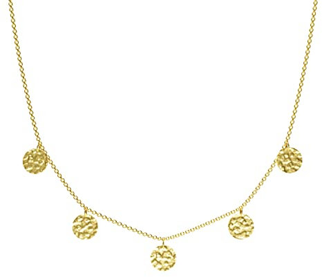 BAFFOS® Plättchen gehämmert Halskette Damen Gold aus widerstandsfähigem Edelstahl - runder Choker Schmuck + Gratis Geschenkverpackung