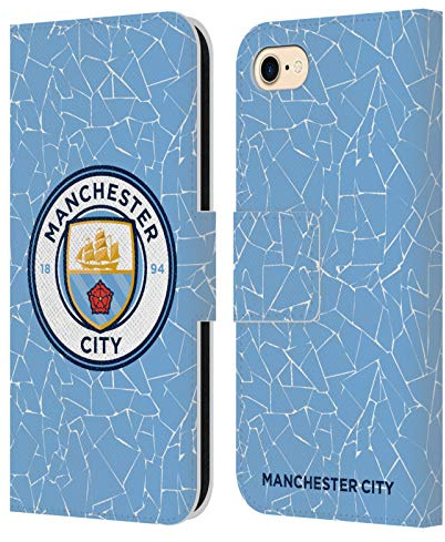 Head Case Designs Officially Licensed Manchester City Man City FC Home 2020/21 Badge Kit Leather Book Wallet Case Cover Compatible With Apple iPhone 7/8 / SE 2020 & 2022